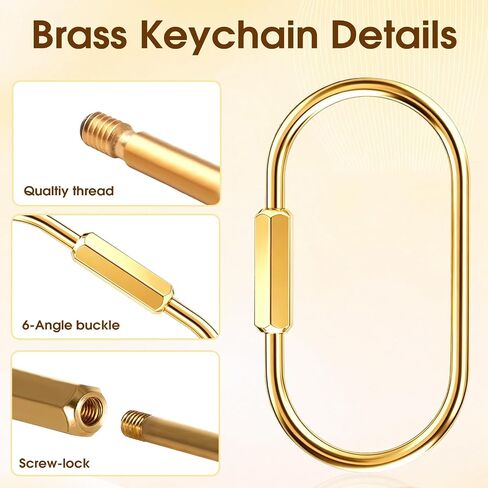 4Pcs Brass Key Ring Bulk,Gold Screw Lock Carabiner Clip,Key Chain Rings for Men Women,Small Carabiner Gold for Bag Charm,Pet Leash,Keys Holder in Saudi Arabia