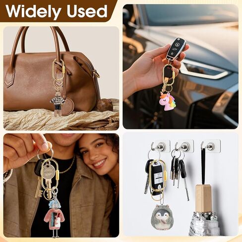 4Pcs Brass Key Ring Bulk,Gold Screw Lock Carabiner Clip,Key Chain Rings for Men Women,Small Carabiner Gold for Bag Charm,Pet Leash,Keys Holder in Saudi Arabia