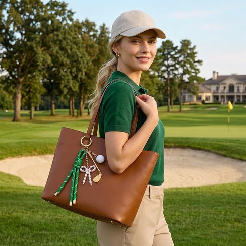 cobee Green Nylon Rope Golf Keychain for Women, Alloy Golf Club Ball Charm with Pearl Bow, Sporty Purse Charm and Bag Accessories in Kuwait