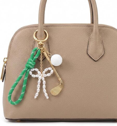 cobee Green Nylon Rope Golf Keychain for Women, Alloy Golf Club Ball Charm with Pearl Bow, Sporty Purse Charm and Bag Accessories in Kuwait