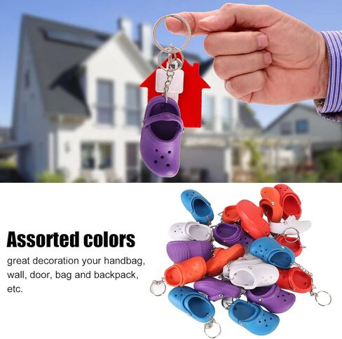 20Pcs Croc Keychain, Silicone Shoe Keychains Bulk, 1.4 x 3.0in Silicone Shoe Keychain with 5 Colors for Decorating Handbags, Suitcases, Doors, Bags, Backpacks and Others in Saudi Arabia