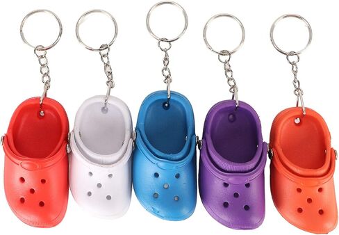 20Pcs Croc Keychain, Silicone Shoe Keychains Bulk, 1.4 x 3.0in Silicone Shoe Keychain with 5 Colors for Decorating Handbags, Suitcases, Doors, Bags, Backpacks and Others in Saudi Arabia