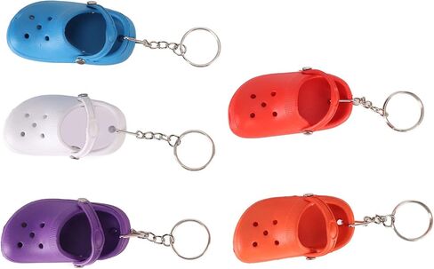 20Pcs Croc Keychain, Silicone Shoe Keychains Bulk, 1.4 x 3.0in Silicone Shoe Keychain with 5 Colors for Decorating Handbags, Suitcases, Doors, Bags, Backpacks and Others in Saudi Arabia