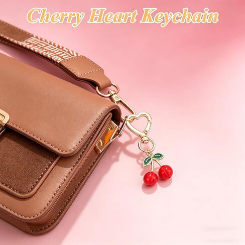 10Pcs Cherry Keychain Bulk Cute Keychain Purse Charms Accessories for Women Cherry Party Favors in Kuwait