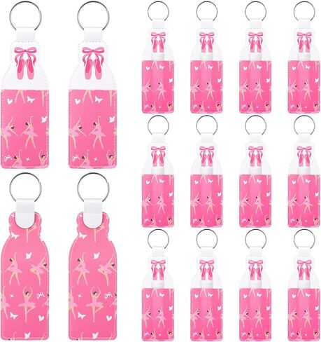 Loopeer 16 Pcs Dance Lipstick Holder Keychain Bulk Dance Recital Gifts for Girls Teachers Cheerleading Ballet Dancer Party Favors Team Gifts Ballerina Dancer Competition Graduation Accessories Gift in Kuwait