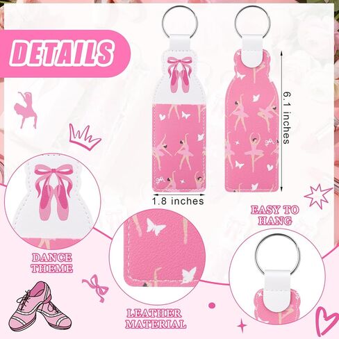 Loopeer 16 Pcs Dance Lipstick Holder Keychain Bulk Dance Recital Gifts for Girls Teachers Cheerleading Ballet Dancer Party Favors Team Gifts Ballerina Dancer Competition Graduation Accessories Gift in Kuwait