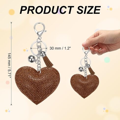 PATIKIL Rhinestone Keychains for Women, Cute Bling Heart Shape Purse Charm for Bag Handbags Car Keys in Kuwait