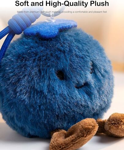 Cute Blueberry Plush Bag Charm - Soft Fruit Plush Toy for Women, Multi-functional Handbag & Backpack Accessory in Kuwait