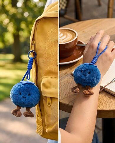 Cute Blueberry Plush Bag Charm - Soft Fruit Plush Toy for Women, Multi-functional Handbag & Backpack Accessory in Kuwait