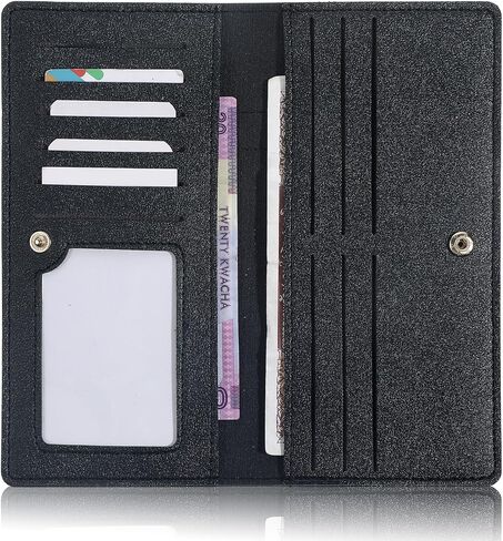 Slim Wallet for Women Leather RFID Blocking Bifold Credit Card Holder Long Ladies Billfold Stylish and Secure in Saudi Arabia