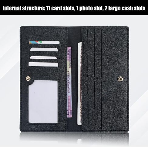 Slim Wallet for Women Leather RFID Blocking Bifold Credit Card Holder Long Ladies Billfold Stylish and Secure in Saudi Arabia