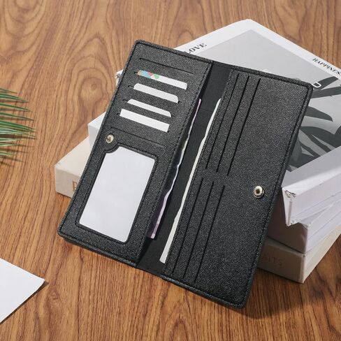 Slim Wallet for Women Leather RFID Blocking Bifold Credit Card Holder Long Ladies Billfold Stylish and Secure in Saudi Arabia
