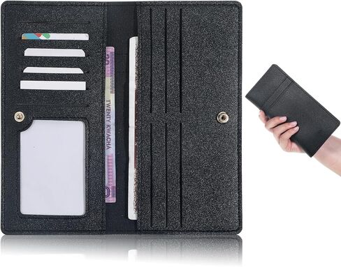 Slim Wallet for Women Leather RFID Blocking Bifold Credit Card Holder Long Ladies Billfold Stylish and Secure in Saudi Arabia