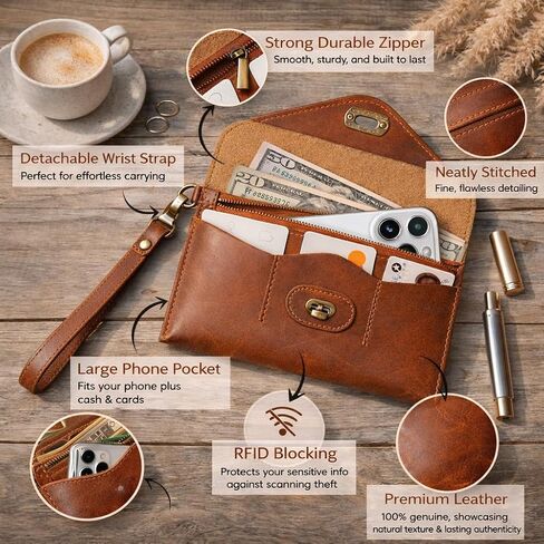 Personalized Leather RFID Wallet for Women – Customizable with Couple Names and Special Messages – Thoughtful Gift for Girlfriends, Mothers, and Women – Ideal Gift for Valentine’s Day and Mother’s Day in Saudi Arabia