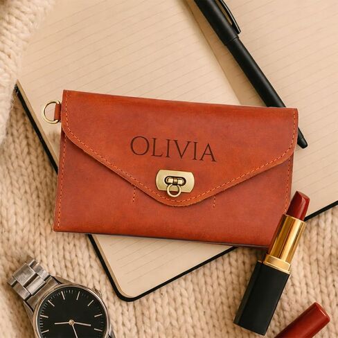 Personalized Leather RFID Wallet for Women – Customizable with Couple Names and Special Messages – Thoughtful Gift for Girlfriends, Mothers, and Women – Ideal Gift for Valentine’s Day and Mother’s Day in Saudi Arabia