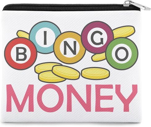 Bingo Player Gift for Women Coin Purse Bingo Lover Game Gift Gambling Money Player Gambler Gifts Casino Lover Gambler Themed Coin Pouch Christmas Birthday Gifts for Her Zipper Change Pouch in Saudi Arabia