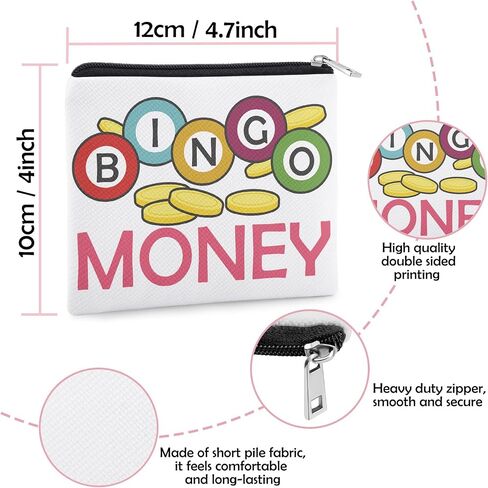 Bingo Player Gift for Women Coin Purse Bingo Lover Game Gift Gambling Money Player Gambler Gifts Casino Lover Gambler Themed Coin Pouch Christmas Birthday Gifts for Her Zipper Change Pouch in Saudi Arabia