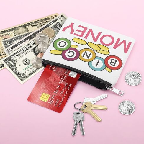 Bingo Player Gift for Women Coin Purse Bingo Lover Game Gift Gambling Money Player Gambler Gifts Casino Lover Gambler Themed Coin Pouch Christmas Birthday Gifts for Her Zipper Change Pouch in Saudi Arabia