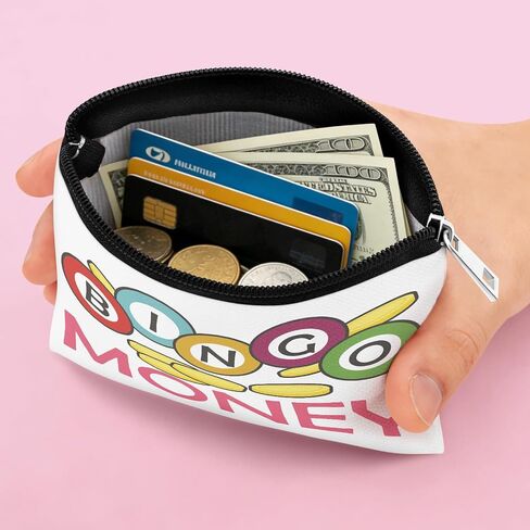 Bingo Player Gift for Women Coin Purse Bingo Lover Game Gift Gambling Money Player Gambler Gifts Casino Lover Gambler Themed Coin Pouch Christmas Birthday Gifts for Her Zipper Change Pouch in Saudi Arabia