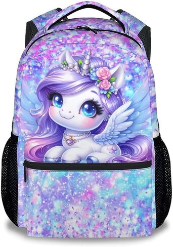 COZYAURA Girls Backpack Butterfly Bookbag for Kids - 17 Inch Elementary Kindergarten School Bag for Toddler Students in Saudi Arabia