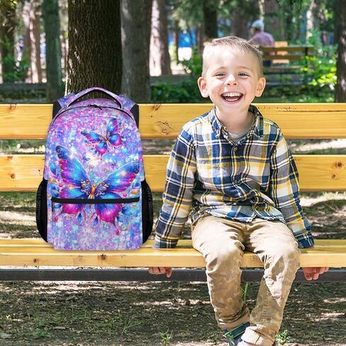 COZYAURA Girls Backpack Butterfly Bookbag for Kids - 17 Inch Elementary Kindergarten School Bag for Toddler Students in Kuwait