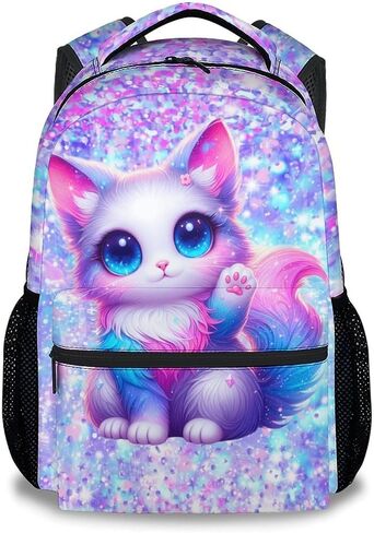 COZYAURA Girls Backpack Butterfly Bookbag for Kids - 17 Inch Elementary Kindergarten School Bag for Toddler Students in Kuwait