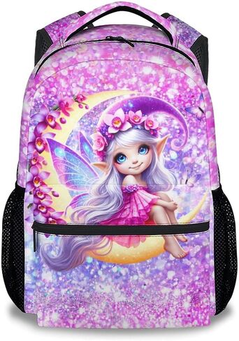 COZYAURA Girls Backpack Butterfly Bookbag for Kids - 17 Inch Elementary Kindergarten School Bag for Toddler Students in Kuwait