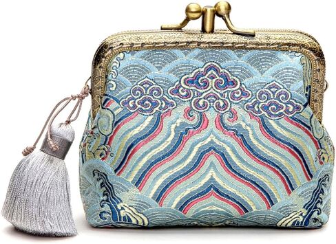 Jan&Dee Original Hand-made Silk Tapestry Satin Top Grade Exquisite Buckle Coin Purse in Saudi Arabia