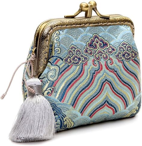 Jan&Dee Original Hand-made Silk Tapestry Satin Top Grade Exquisite Buckle Coin Purse in Saudi Arabia