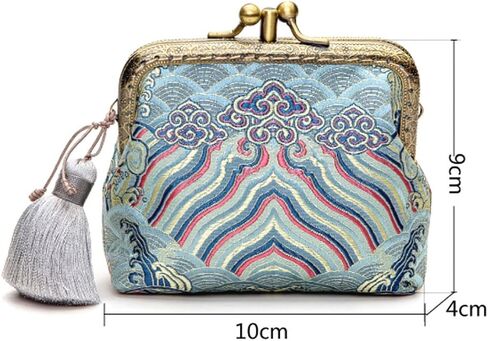 Jan&Dee Original Hand-made Silk Tapestry Satin Top Grade Exquisite Buckle Coin Purse in Saudi Arabia