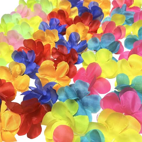 6 Count Hawaiian Leis, Red Yellow Blue Vibrant Primary Colors Artificial Tropical Flower Lei, Luau Party Decorations for Wedding Graduation Birthday Beach Party Favors in Kuwait
