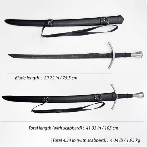 Sharp Blade Medieval Sword Black Western Manganese Steel Blade Real Sword for Display Gift Collection in Saudi Arabia