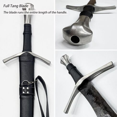 Sharp Blade Medieval Sword Black Western Manganese Steel Blade Real Sword for Display Gift Collection in Saudi Arabia