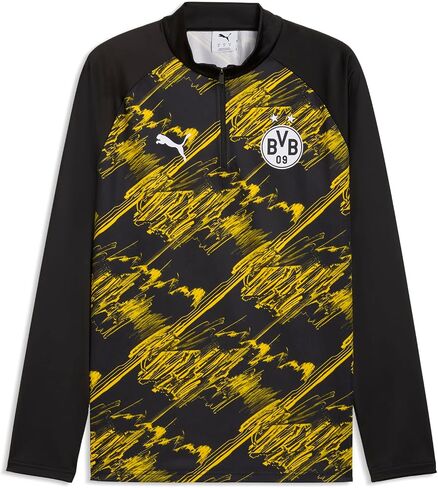 Puma Men's Borussia Dortmund Warm Up 1/4 Zip Top in Kuwait