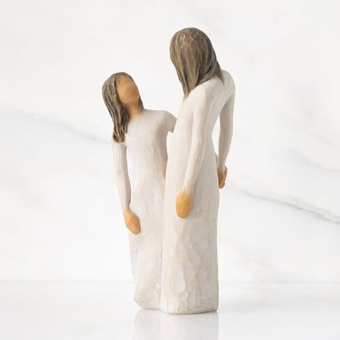 Willow Tree Time Together, “I Love Our time Together", Figure of Mother and Daughter with clasped Hands, Sculpted Hand-Painted Figure in Kuwait