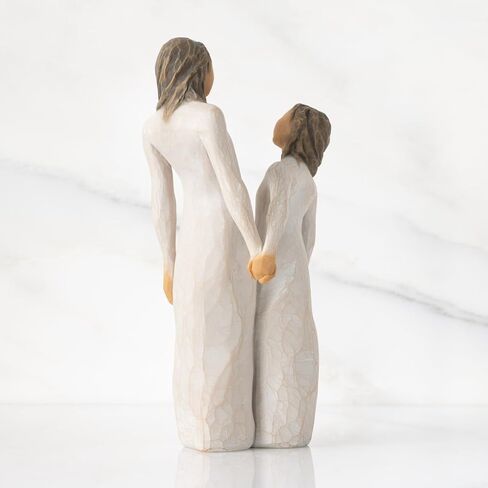 Willow Tree Time Together, “I Love Our time Together", Figure of Mother and Daughter with clasped Hands, Sculpted Hand-Painted Figure in Kuwait