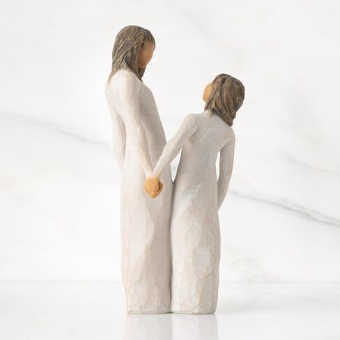 Willow Tree Time Together, “I Love Our time Together", Figure of Mother and Daughter with clasped Hands, Sculpted Hand-Painted Figure in Kuwait