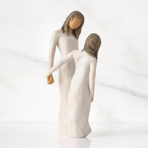 Willow Tree Time Together, “I Love Our time Together", Figure of Mother and Daughter with clasped Hands, Sculpted Hand-Painted Figure in Kuwait