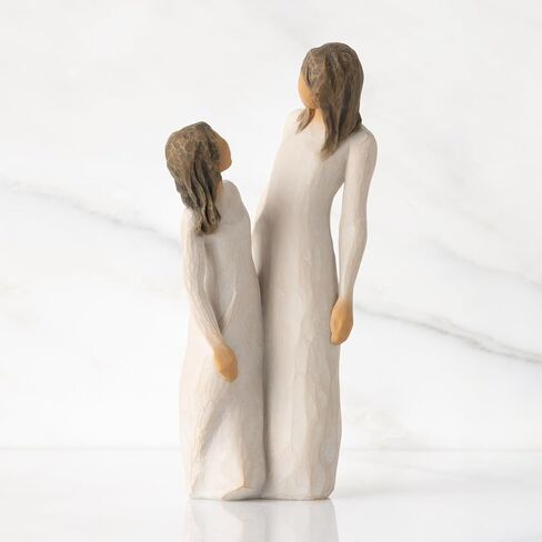 Willow Tree Time Together, “I Love Our time Together", Figure of Mother and Daughter with clasped Hands, Sculpted Hand-Painted Figure in Kuwait