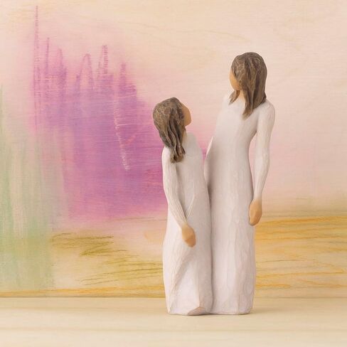 Willow Tree Time Together, “I Love Our time Together", Figure of Mother and Daughter with clasped Hands, Sculpted Hand-Painted Figure in Kuwait