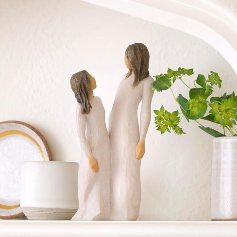 Willow Tree Time Together, “I Love Our time Together", Figure of Mother and Daughter with clasped Hands, Sculpted Hand-Painted Figure in Kuwait