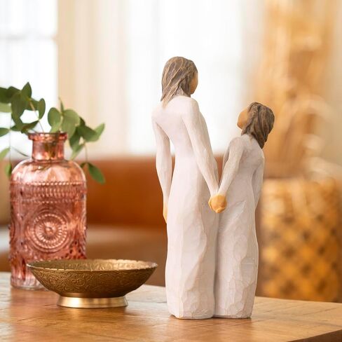 Willow Tree Time Together, “I Love Our time Together", Figure of Mother and Daughter with clasped Hands, Sculpted Hand-Painted Figure in Kuwait