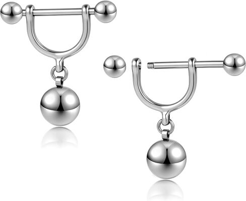 Earring Adjustable Load Ring PA Piercing Jewelry 316L Surgical Steel 14G 12G Nipple Rings for Men Women 2Pc Silver in Kuwait