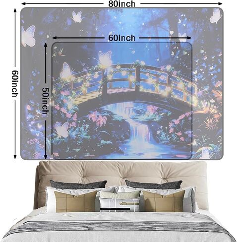 نسيج Kosseco Butterfly Blacklight، نسيج جداري خفيف أسود نباتي لملصقات غرفة النوم، توهج تفاعلي للأشعة فوق البنفسجية في الظلام، نسيج معلق على الحائط لديكور غرفة المعيشة (60 بوصة × 80 بوصة) in Kuwait