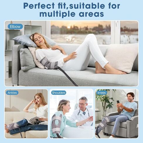 Ice Machine for Knee After Surgery Cold Therapy Machine with Programmable Timer & Remote, Portable Foldable Knee Ice Machine for Post-Surgery Cryotherapy for Swelling & Joint Pain Relief (Grey) in Saudi Arabia
