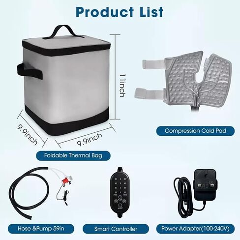 Ice Machine for Knee After Surgery Cold Therapy Machine with Programmable Timer & Remote, Portable Foldable Knee Ice Machine for Post-Surgery Cryotherapy for Swelling & Joint Pain Relief (Grey) in Saudi Arabia