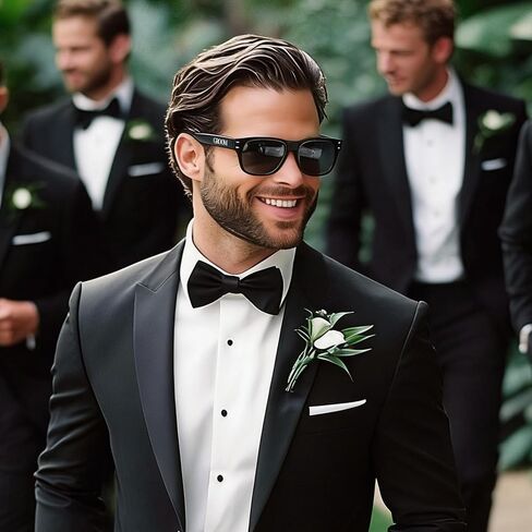 نظارات شمسية لحفلات العريس من Groomsman، 7 قطع من نظارات الزفاف للعريس، أفضل رجل، هدايا العريس in Kuwait