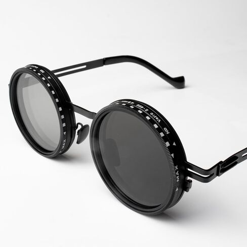 Adjustable Tint Sunglasses, 1-9 Gears Steampunk Retro Metal Round Polarized Glasses with ND Filter Lenses in Kuwait