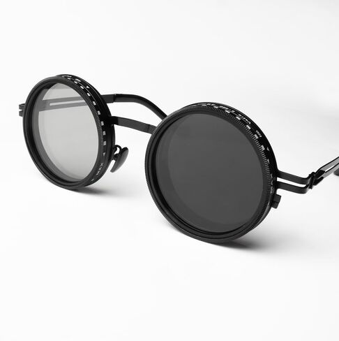Adjustable Tint Sunglasses, 1-9 Gears Steampunk Retro Metal Round Polarized Glasses with ND Filter Lenses in Kuwait
