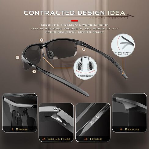 ATTCL Men's Fashion Driving Sport Polarized Sunglasses for Men Fishing - Al-Mg metal Ultralight in Saudi Arabia